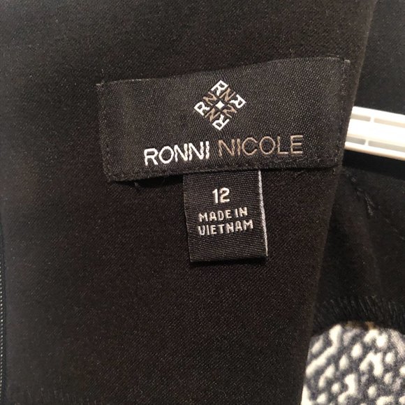 Ronni Nicole Dress Size 12 Knee Length Zipper Back Polyester Spandex Blend - Picture 7 of 8